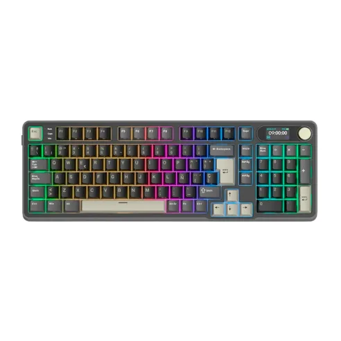 TECLADO ROYAL KLUDGE RKS98 WIRELESS PHANTOM SWITCH CHARTREUSE 96%