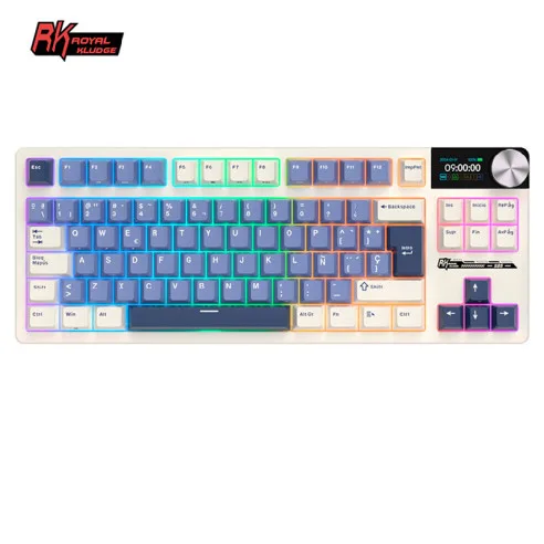 TECLADO ROYAL KLUDGE RKS85 HORIZON BLUE SWITCH CLOUD 85%