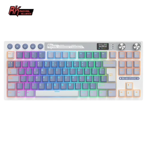 TECLADO ROYAL KLUDGE RKM87 OCEAN BLUE SWITCH BEIGE 75%