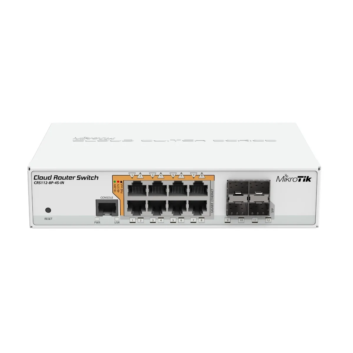 SWITCH MIKROTIK 112-8P-4S-IN 8P GB POE +4SFP F/I SIN INT