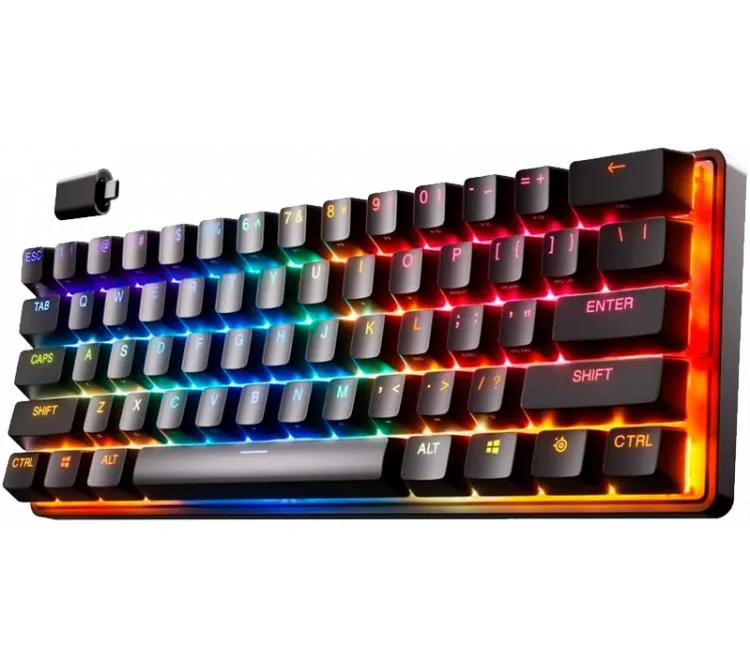 TECLADO HYPERMAGNETICO STEELSERIES APEX PRO MINI WIRELESS 2.4GHZ BLUETOOTH SWITCH OMNIPOINT 2.0 HALL EFFECT RGB 30HS