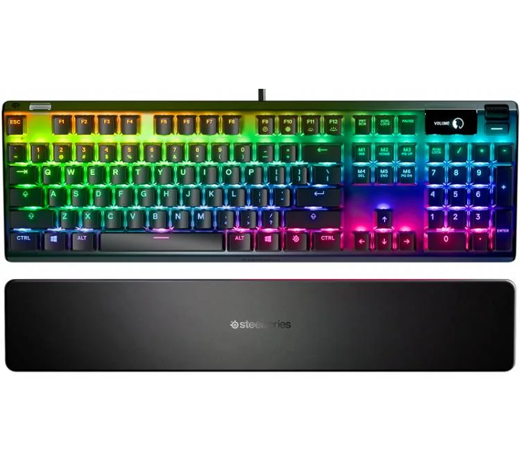 TECLADO MECANICO STEELSERIES APEX 7 OLED SMART DISPLAY SWITCH STEELSERIES QX2 RED RGB