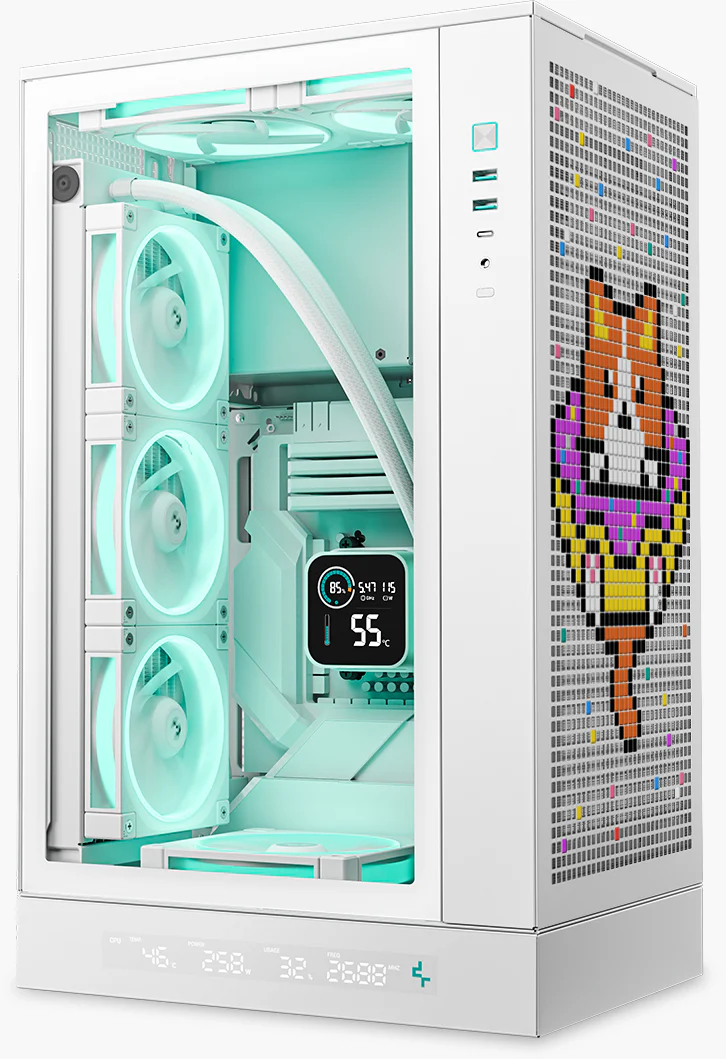 GABINETE DEEPCOOL CH270 DIGITAL WHITE VERTICAL USB-C