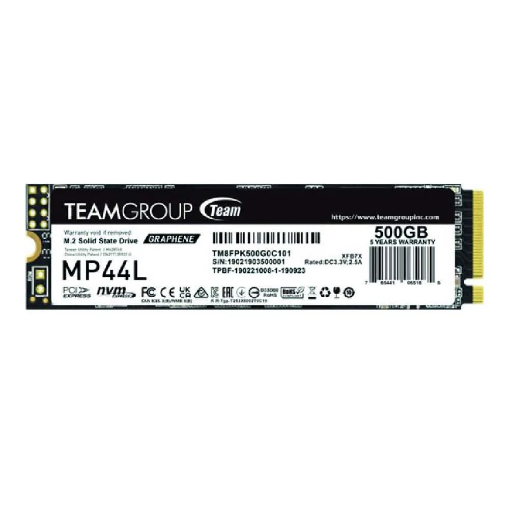 Disco Interno SSD Team Group Mp44l 500GB M.2 Nvme PCIE 4.0 5000MB/S