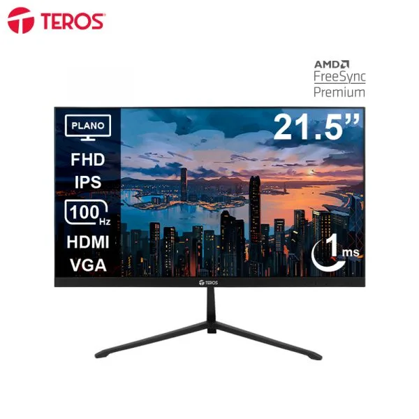 Monitor Teros TE-2128S 21.5" Plano Ips Fhd (1920 X 1080) 100hz 1ms Ficha Usa