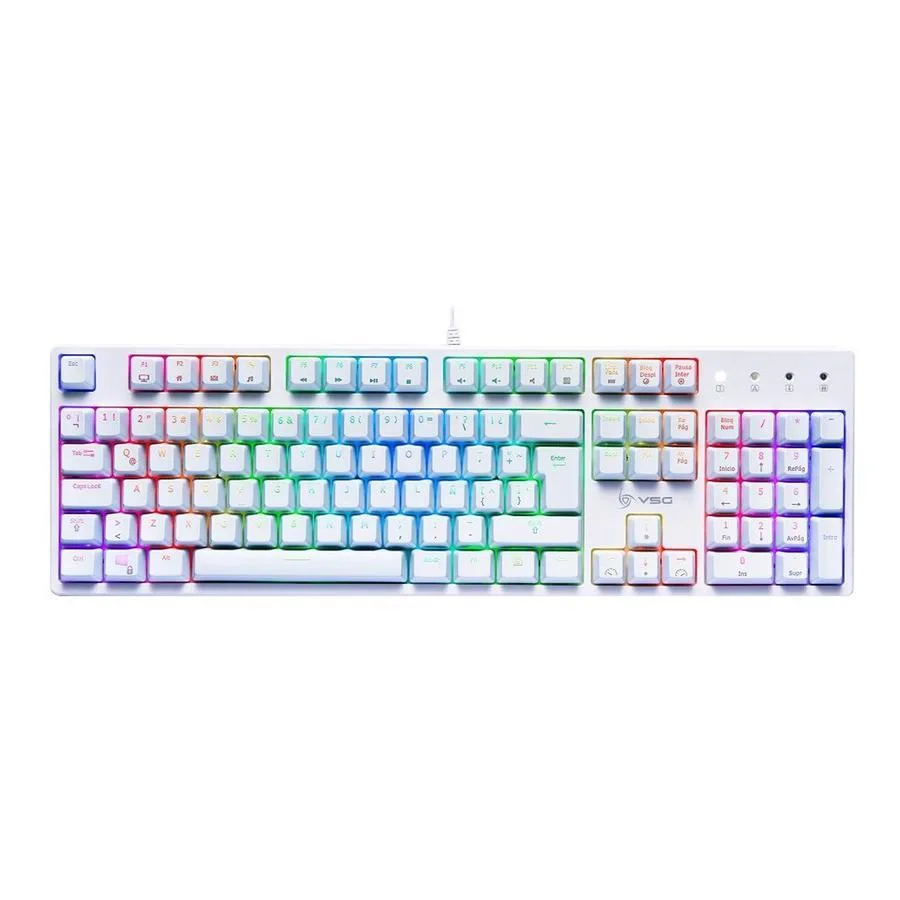 TECLADO USB MECÁNICO VSG ALNILAM (VG-KM983-WHT-BRW) BLANCO SW/BROWN