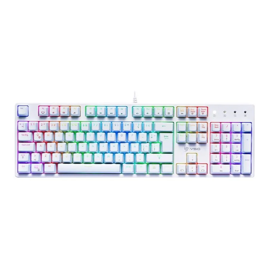 TECLADO USB MECÁNICO VSG ALNILAM (VG-KM983-WHT-RED) BLANCO SW/RED