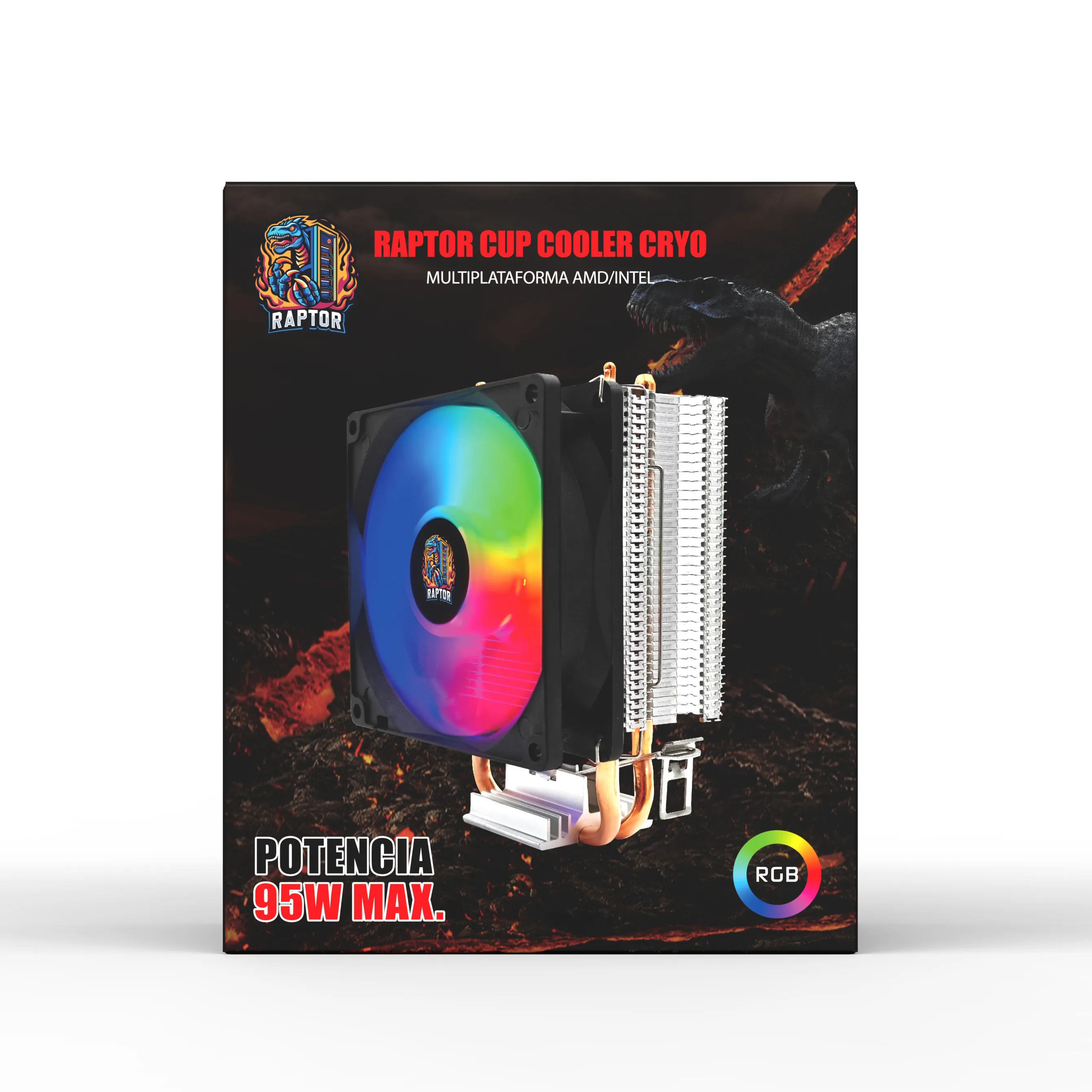 CPU COOLER RAPTOR CRYO RGB POTENCIA MAX 95W P/AMD/INTEL
