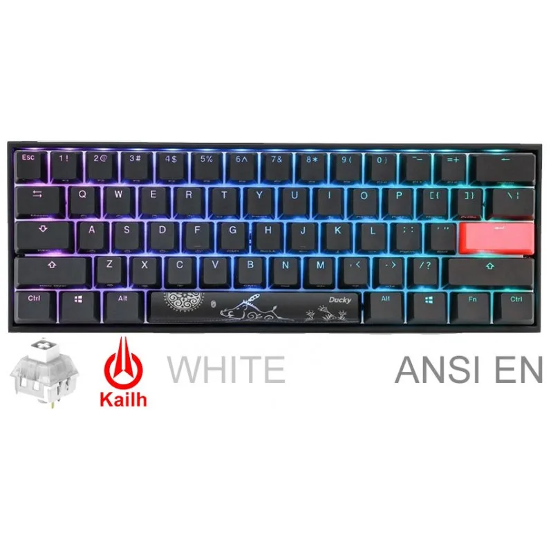Teclado Gamer Ducky Mecha Mini V2 RGB Kailh Box White Pbt Double-shot