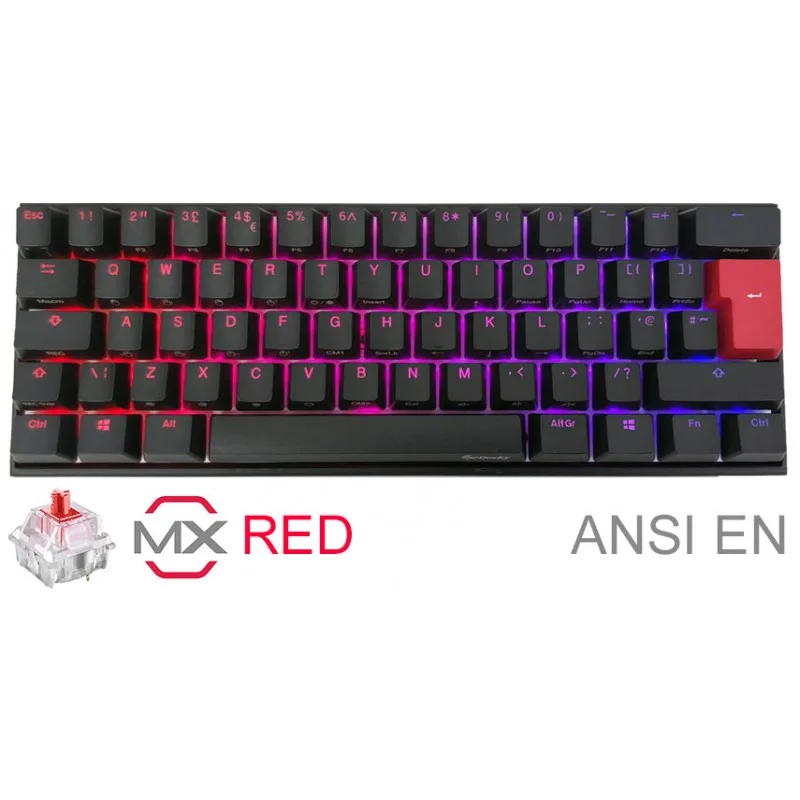 Teclado Gamer Ducky Mecha Mini V2 RGB Kailh Box Red Pbt Double-shot