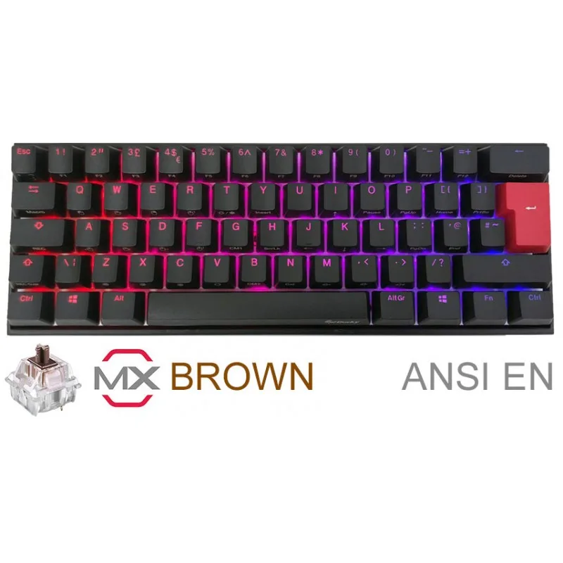 TECLADO GAMER DUCKY MECHA MINI RGB CHERRY BROWN RGB PBT DOUBLE-SHOT 60