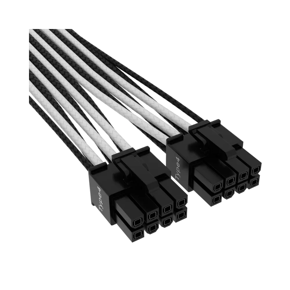CABLE CON FUNDAS INDIVIDUALES PCIE GEN 5 12V-2X6 DE 600 W Y 12 4 PATILLAS CON FUNDA INDIVIDUAL, TYPE 4, ROJO/NEGRO