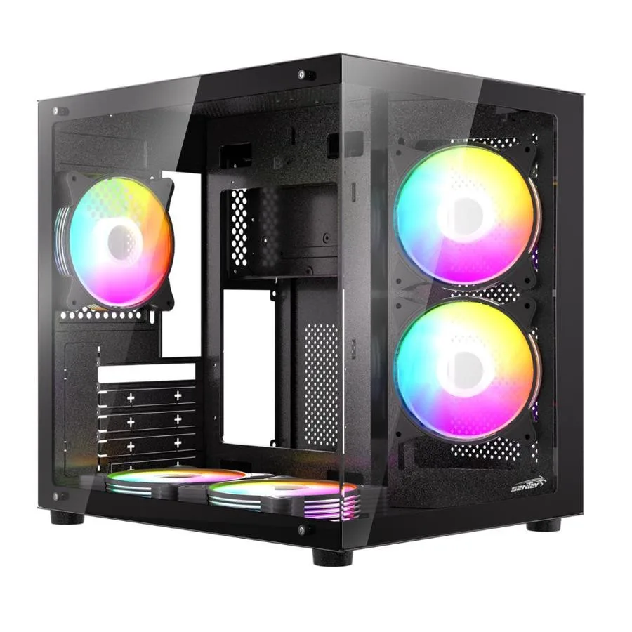 Gabinete Sentey A8 Zeus-blka Micro ARGB 5 Fanes Black