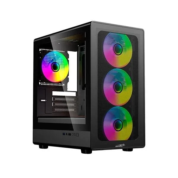 Gabinete Sentey M25 Mantis Mesh 4 Coolers ARGB Vidrio Templado