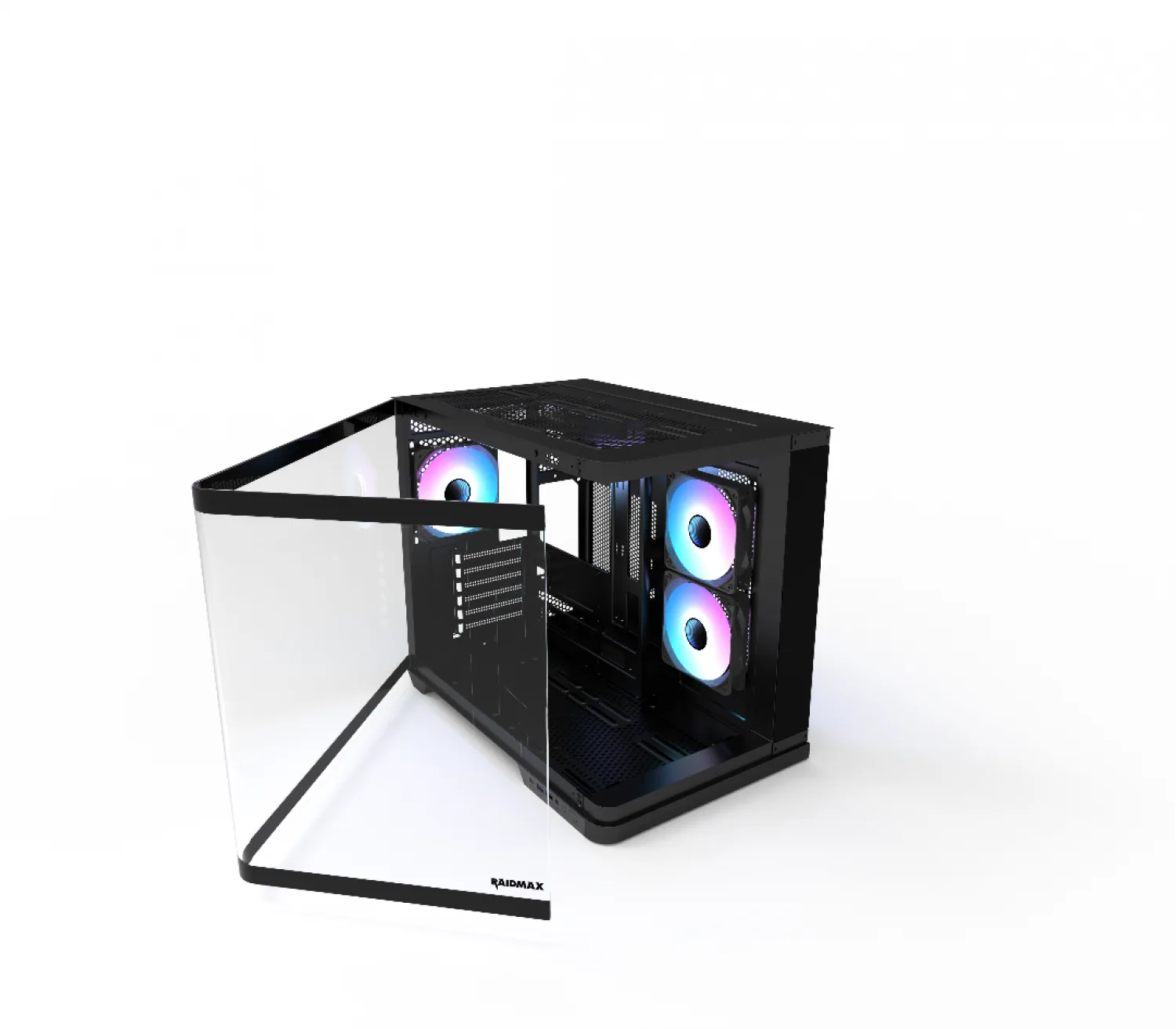 GABINETE GAMER RAIDMAX INFINITA I630 BLACK ATX FISHTANK CURVED GLASS ARGB