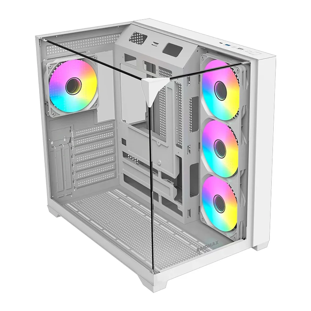 GABINETE GAMER RAIDMAX INFINITA I620 WHITE ATX FISHTANK ARGB