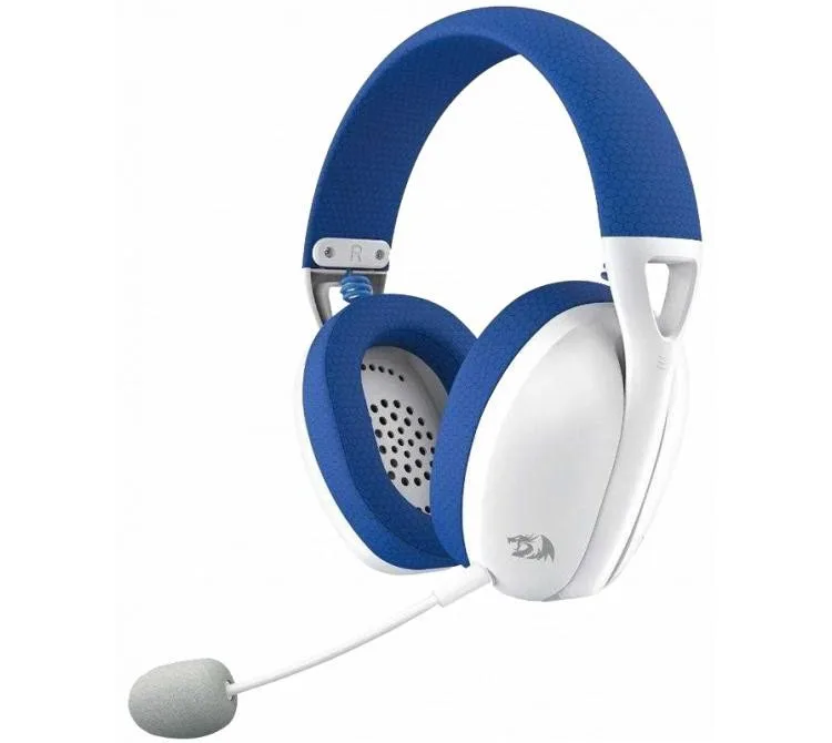 Auriculares Redragon Ire Pro H848 Ultra Lightweight Wireless 2.4GHz Bluetooth 5.2 White/Blue 7.1 Usb-c