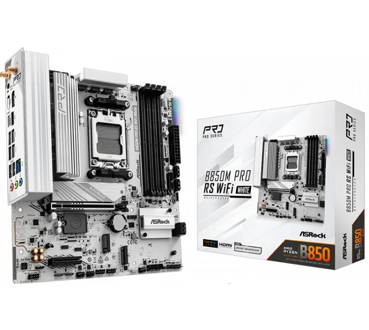 MOTHER ASROCK B850M PRO RS WIFI WHITE AM5 DDR5