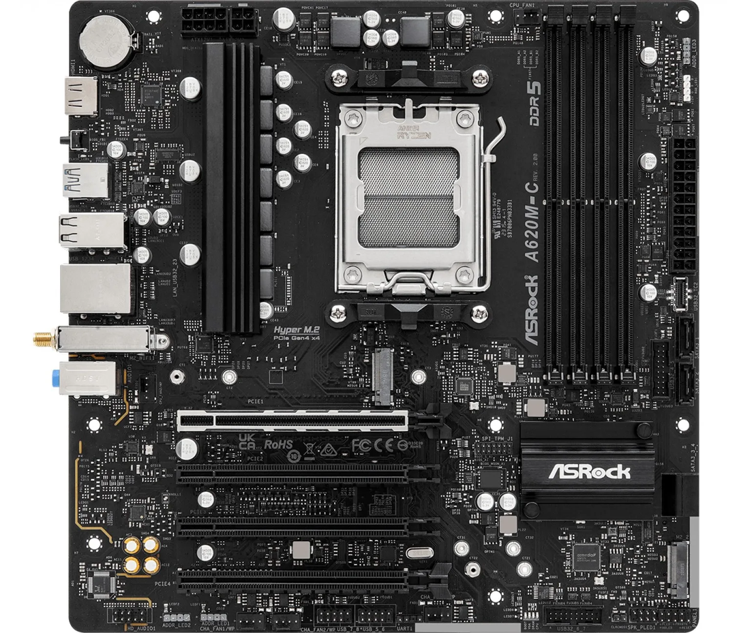 Mother Asrock (am5) A620M-C R2 Wifi-ax+bt (bulk)