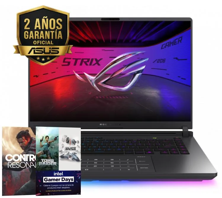 NOTEBOOK GAMER ASUS ROG STRIX G16 16" INTEL CORE ULTRA 9 275HX 32GB DDR5 SSD 1TB RTX 5080 FREE DOS G615LW-S5281