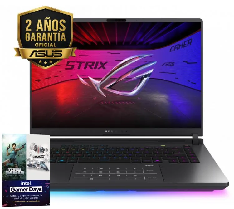 NOTEBOOK GAMER ASUS ROG STRIX G16 16" INTEL CORE ULTRA 9 275HX 16GB DDR5 SSD 1TB RTX 5060 FREE DOS G615LM-RV249