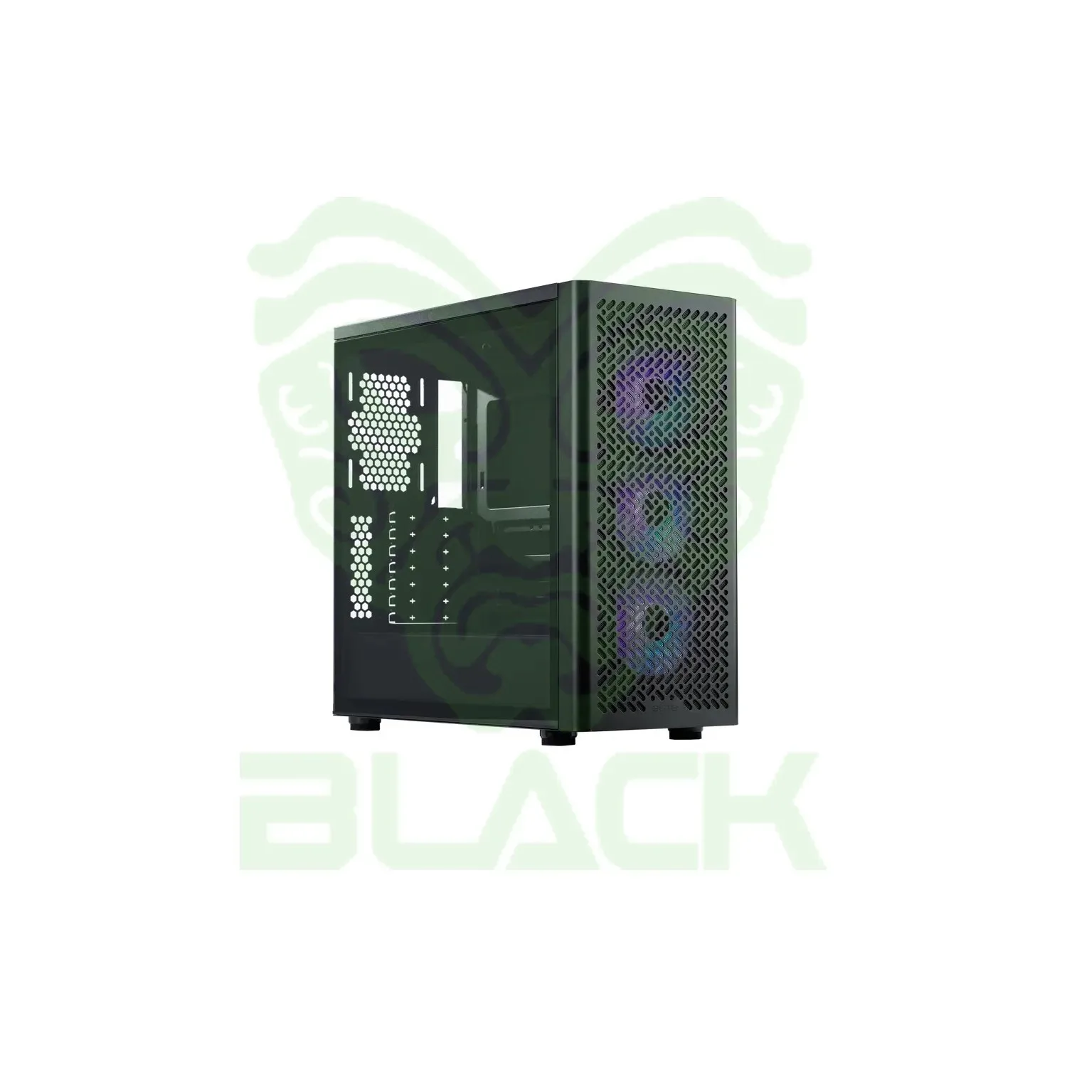 GABINETE COOLER MASTER ELITE 502 MID TOWER 3 FANS ARGB TEMPERED GLASS BLACK S/FUENTE