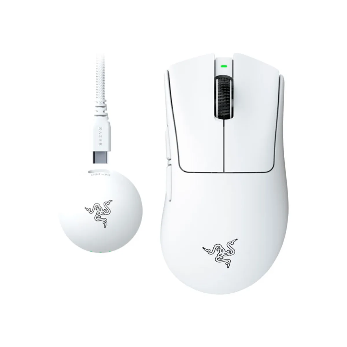 MOUSE RAZER DEATHADDER V4 PRO WIRELESS 2.4GHZ HYPERPOLLING 8000HZ 85GR WHITE 150HS