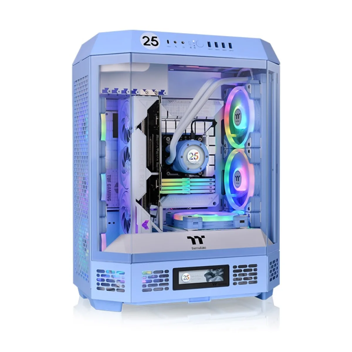Gabinete Tt The Tower 600 Mid-tower Tg X3 Fan X2 Hydrangea Blue
