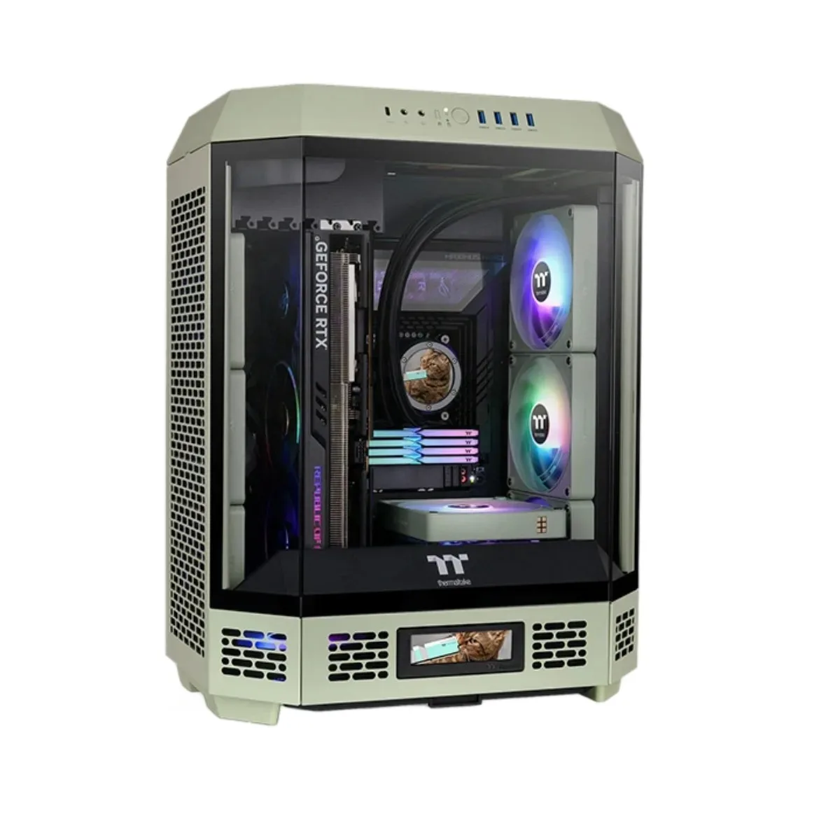 GAB THERMALTAKE THE TOWER 600 MATCHA GREEN 2*FAN