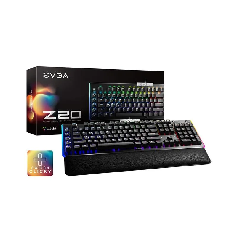 TECLADO EVGA Z20 RGB GAMING RGB OPTICAL MECHANICAL (CLICKY SWITCH)