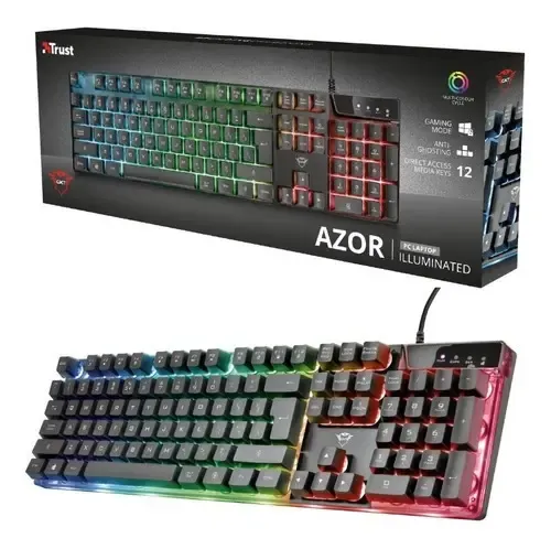 Teclado Gamer Trust Azor Gxt 835 / Idioma Ingles