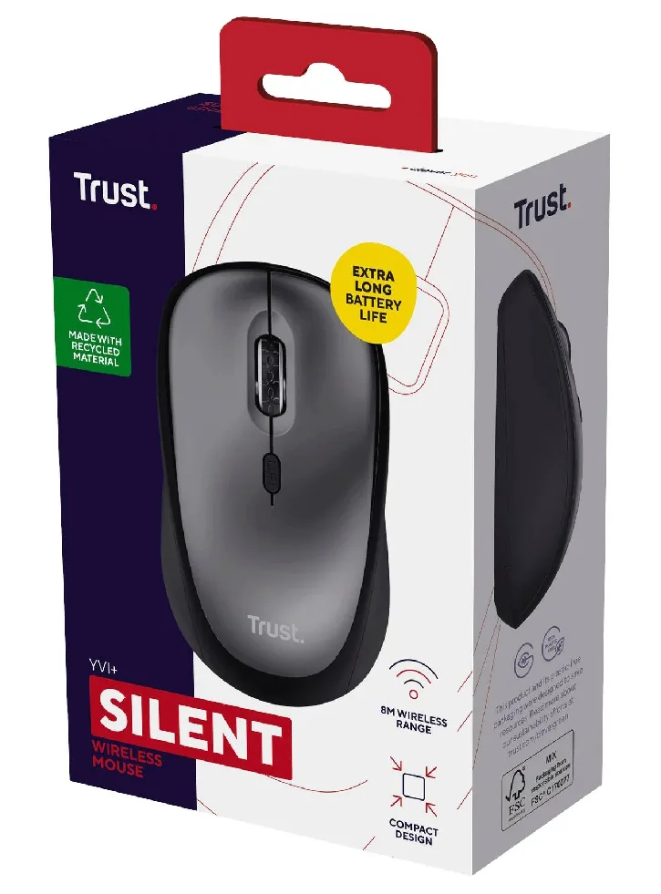 MOUSE TRUST YVI WIRELESS ECO BLACK