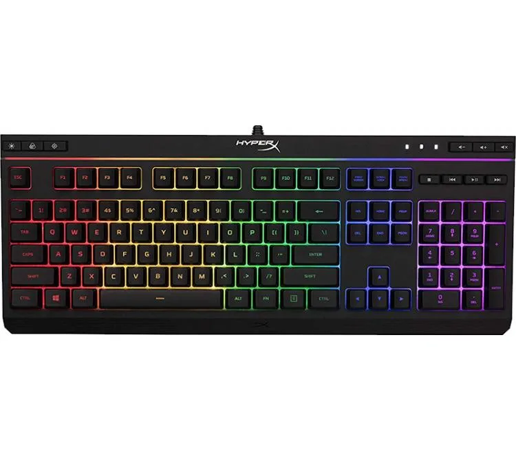 TECLADO C/CABLE HYPERX ALLOY CORE RGB LA NEGRO