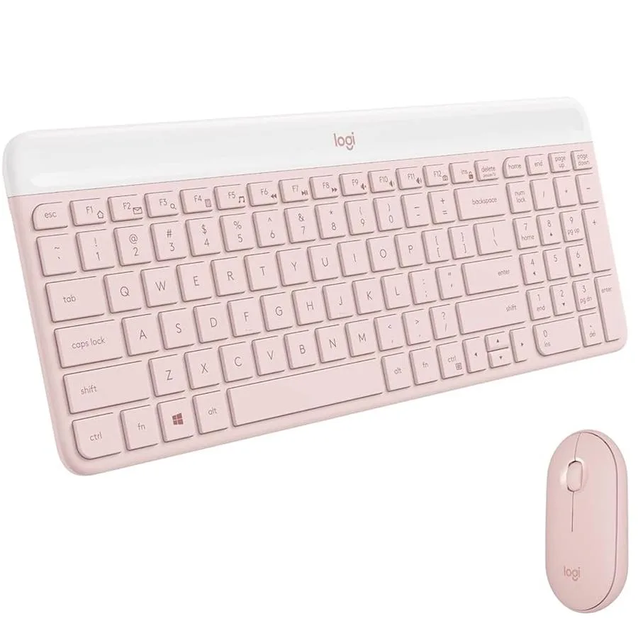 COMBO LOGITECH SLIM TECLADO Y MOUSE MK470 ROSA