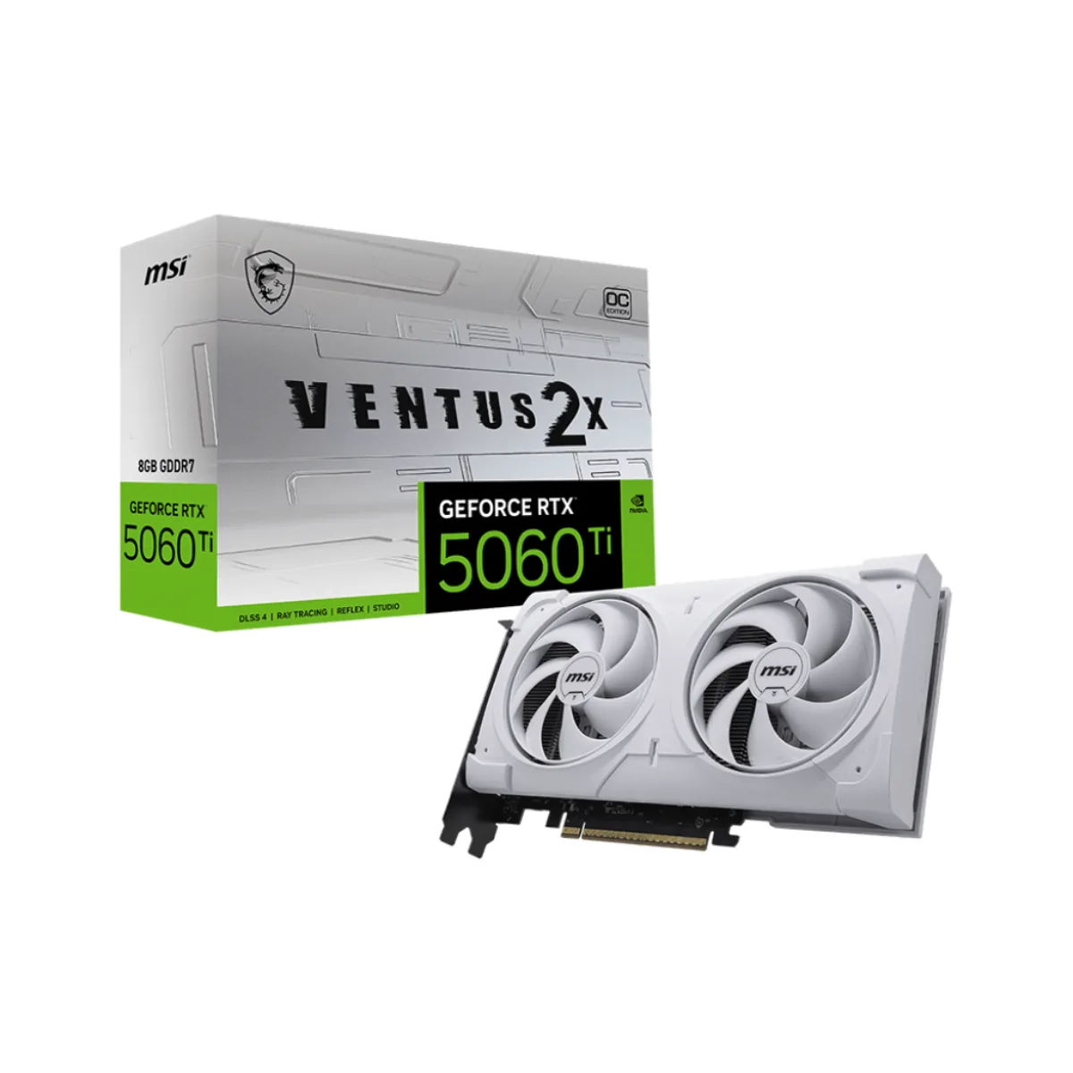 PLACA DE VIDEO MSI GEFORCE RTX 5060 TI 8GB VENTUS 2X OC WHITE PLUS