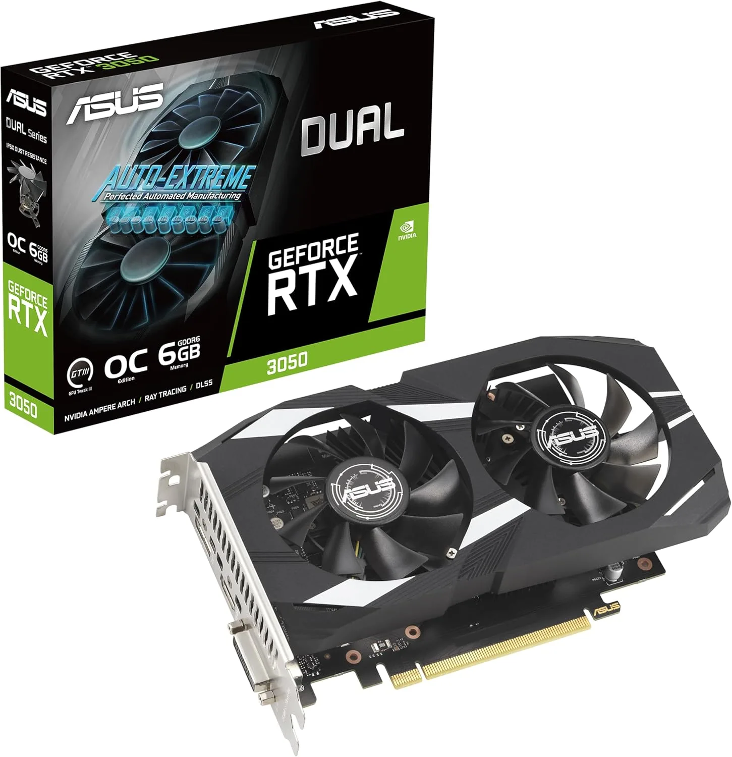 PLACA DE VIDEO ASUS DUAL GEFORCE RTX 3050 6GB GDDR6 OC