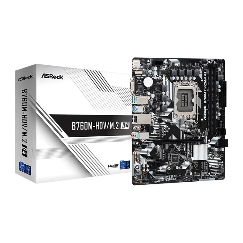 MOTHERBOARD ASROCK MB-B760M-HDV/M.2 INTEL® SOCKET 1700 12/13MA. GEN. DDR4