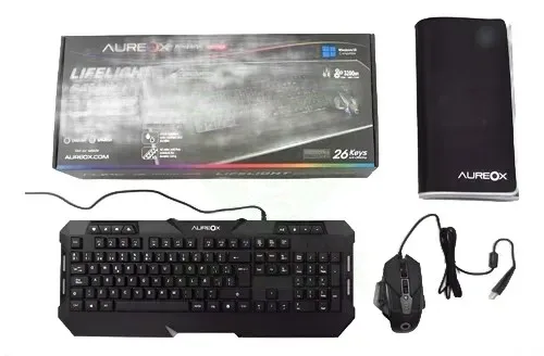 AUREOX COMBO GAMER LIFELIGHT (MOUSE + TECLADO + MOUSEPAD)