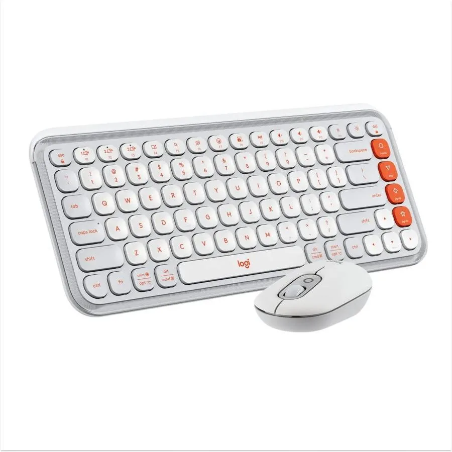 COMBO LOGITECH TECLADO Y MOUSE POP ICON WHITE BLUETOOTH 5.1 WINDOWS/MAC