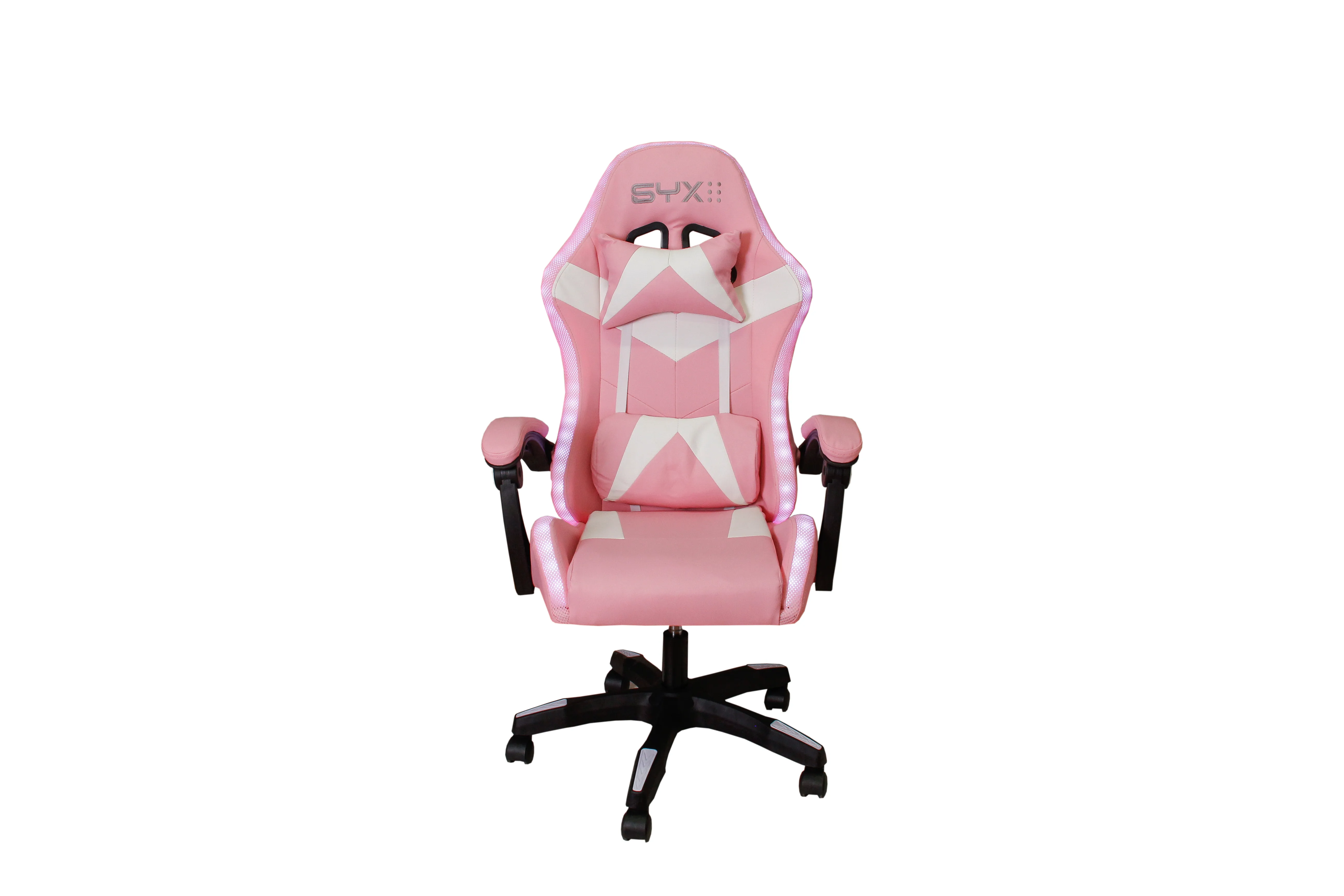 Silla Gamer Syx GC-S02 Pk Wh Rosa Blanco RGB