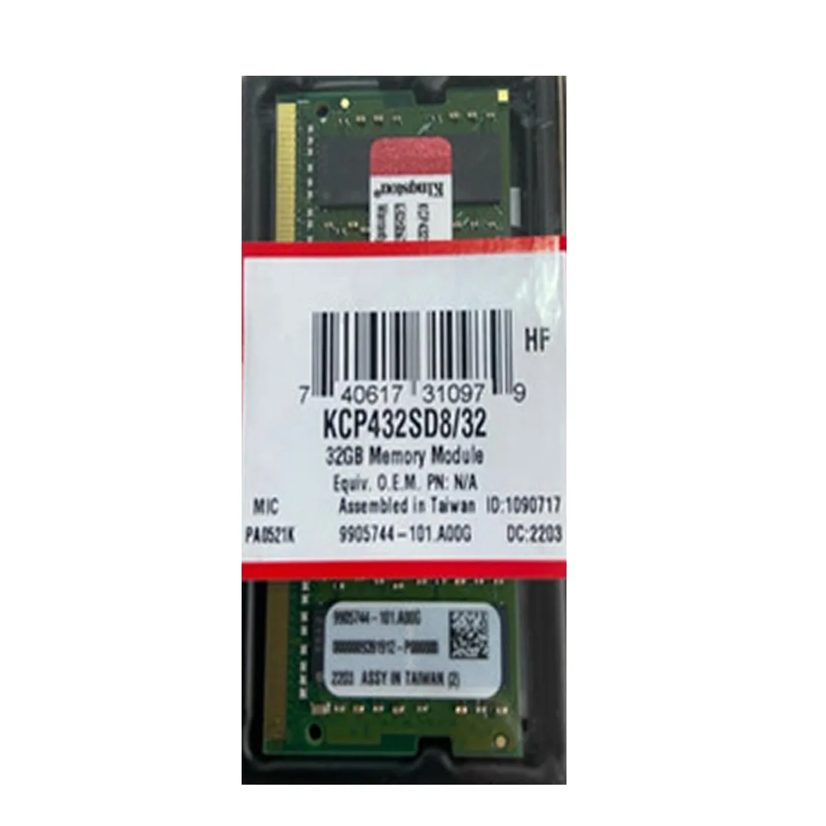 MEMORIA RAM KINGSTON 32GB 3200MHZ DDR4 NO ECC MODULE
