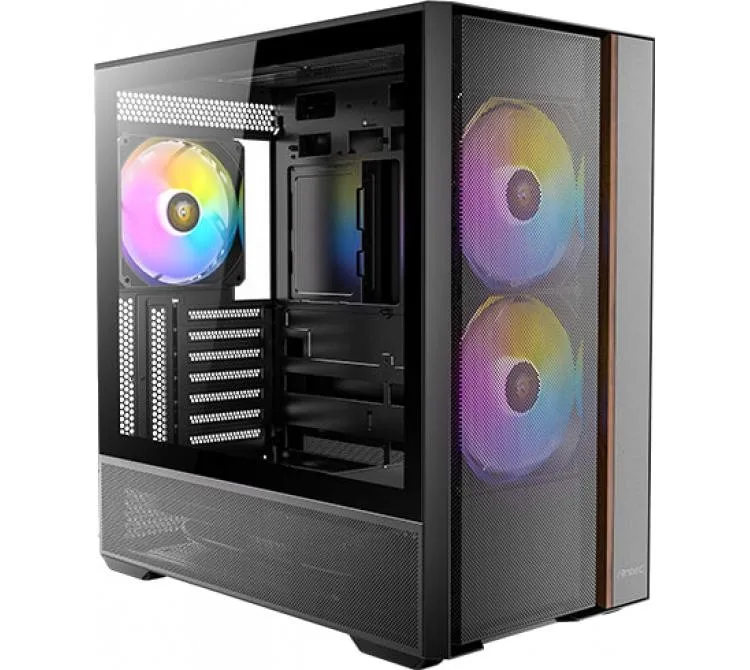 Gabinete Antec Flux Rear 3x140mm ARGB Pwm Fans 2x120mm Pwm Fans Mesh Vidrio Templado Wood