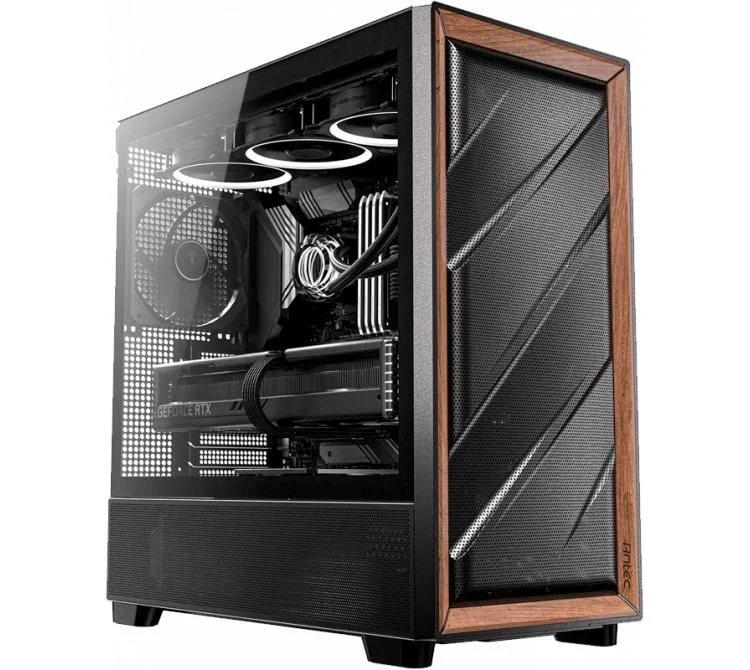 Gabinete Antec Flux 4x120mm + 1x140mm Fans Mesh Wood Vidrio Templado