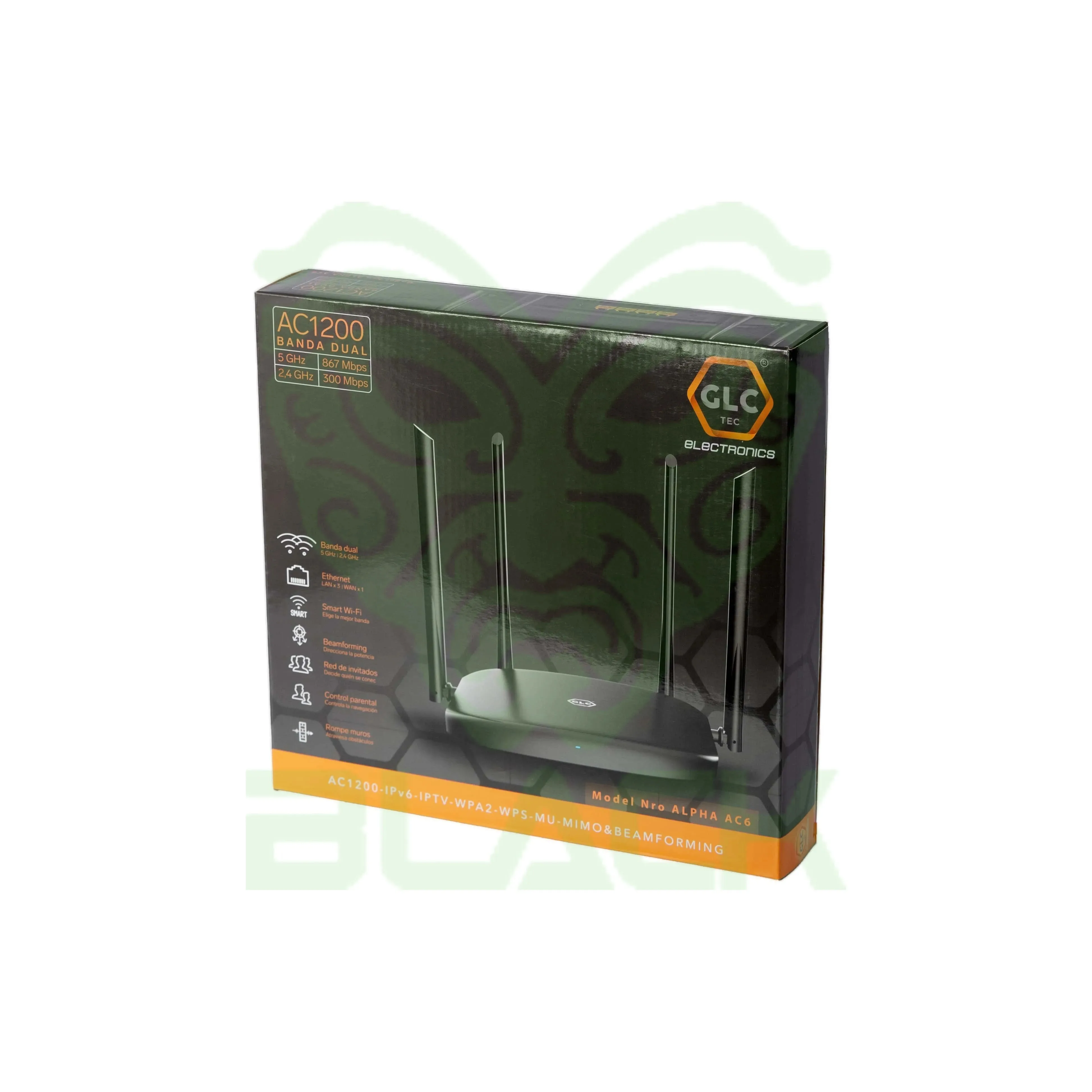 Router Glc ALPHA-AC6 Ac1200 Dual-band Router, 4*6dbi Antena