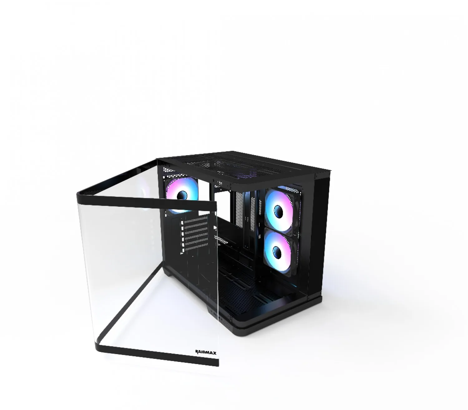 GABINETE GAMER RAIDMAX INFINITA I630 BLACK ATX FISHTANK CURVED GLASS ARGB
