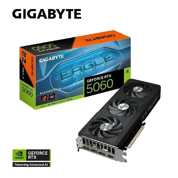 PLACA DE VIDEO GIGABYTE GEFORCE RTX 5060 EAGLE MAX OC 8G GDDR7