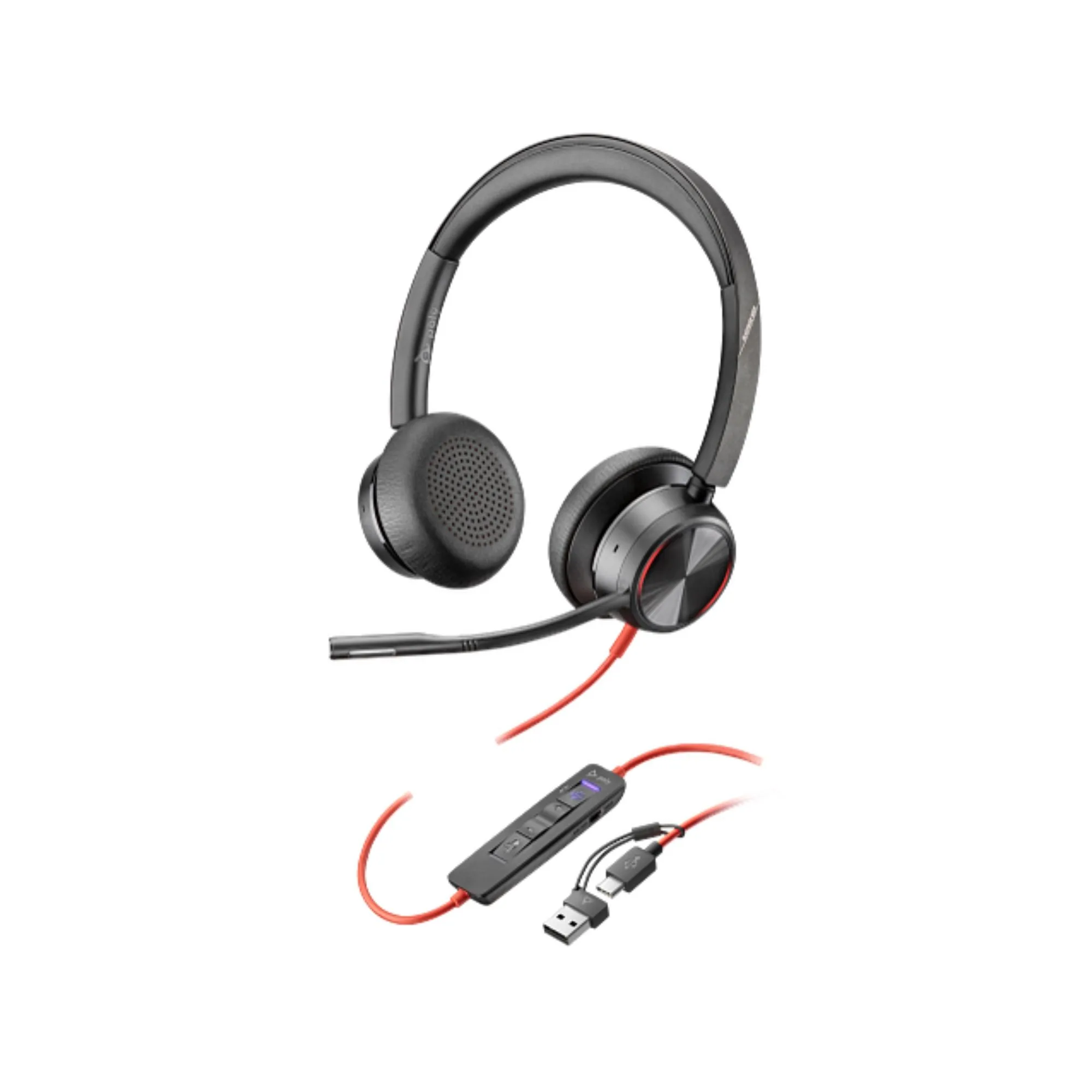 Auriculares Estereo Usb-c Poly Blackwire 8225 Con Certificacion De Microsoft Teams + Adaptador Usb-c/A — foto 2