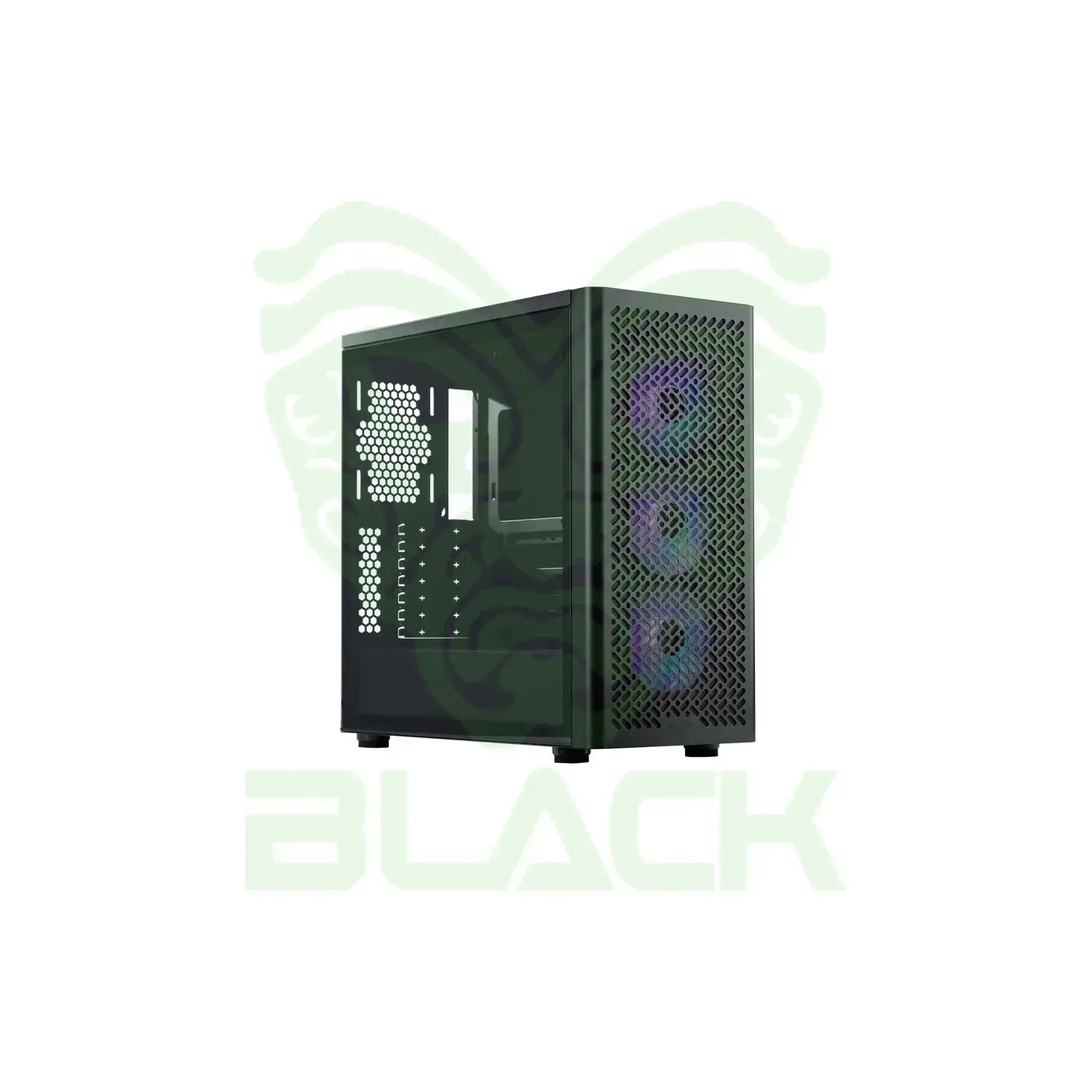 GABINETE COOLER MASTER ELITE 502 MID TOWER 3 FANS ARGB TEMPERED GLASS BLACK S/FUENTE
