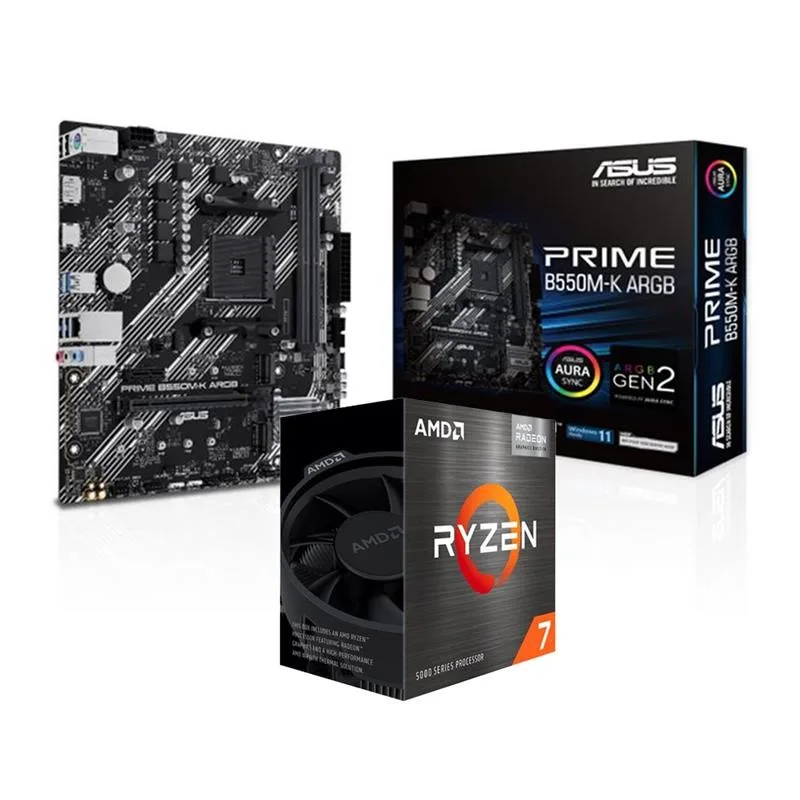 Combo Mother ASUS Prime B550M-K + Ryzen 7 5700g Box