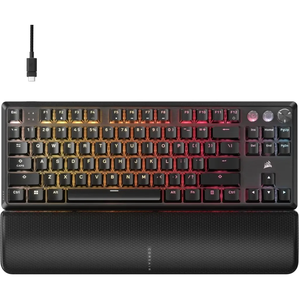 Teclado Mecanico Corsair K70 Pro Tkl 8k Hyper Polling Hall Effect Black RGB